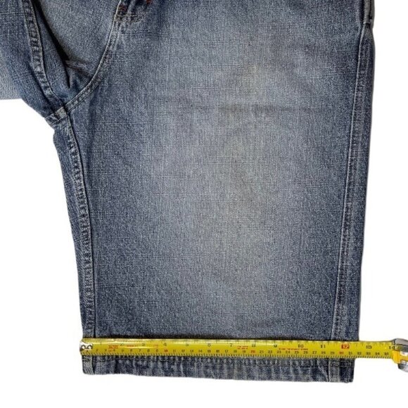 BROOKLYN EXPRESS 70 Denim Men's‎ Distressed Carpenter Shorts 36 Waist Pockets - Picture 10 of 12